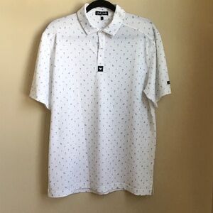 Bad Birdie Cocktail Palm Tree Polo Golf Shirt Large